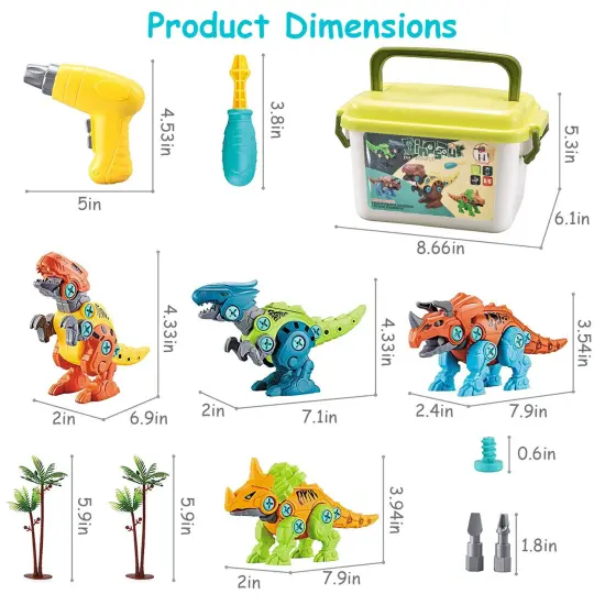 DIY Dinosaur Construction Building Block Assembly Toys with Electric Drill {4}