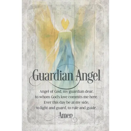Dexsa Guardian Angel Symbols of Faith Inspirational Wood Plaque 6 inches x 9 inches {1}