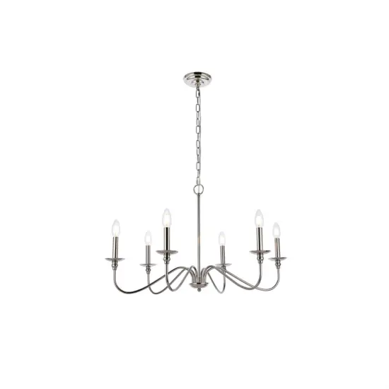 Rohan 30 inch chandelier in polished nickel {1}