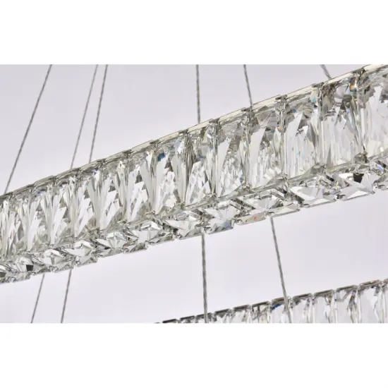 Monroe 42 inch LED double rectangle pendant in chrome {5}