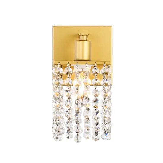 Phineas 1 light Brass and Clear Crystals wall sconce {1}