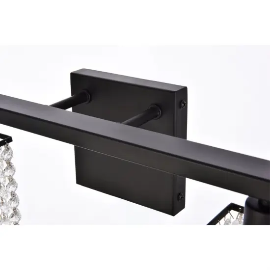 Phineas 4 lights bath sconce in black with clear crystals {5}