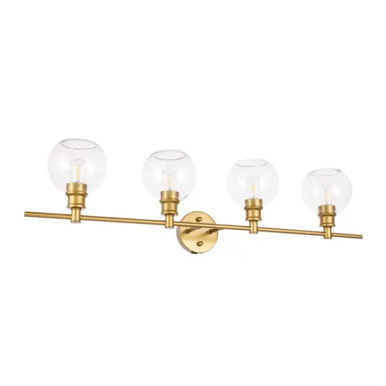 Collier 4 light Brass and Clear glass Wall sconce {5}
