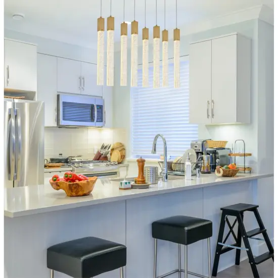 Weston 8 lights pendant in satin gold {2}