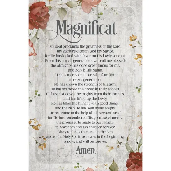 Dexsa Magnificat Symbols of Faith Inspirational Wood Plaque 6 inches x 9 inches {1}