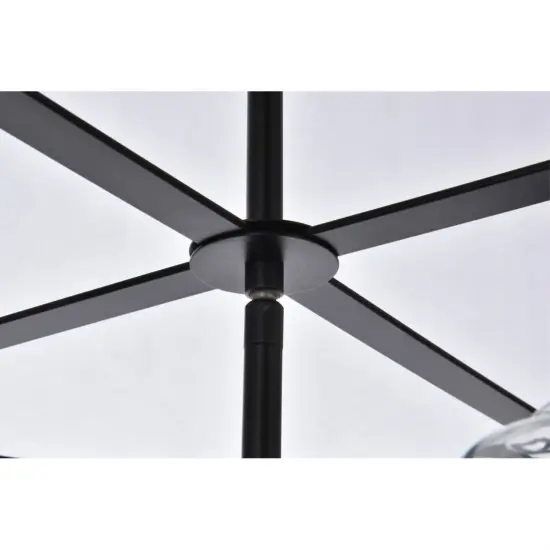 Agnys 6 lights pendant in black {6}