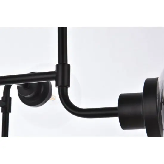 Hanson 8 lights pendant in black with clear shade {6}