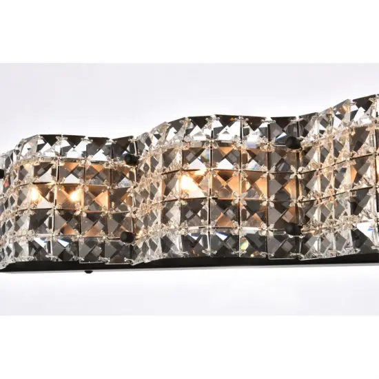 Tate 3 light bath sconce in black with clear crystals {4}