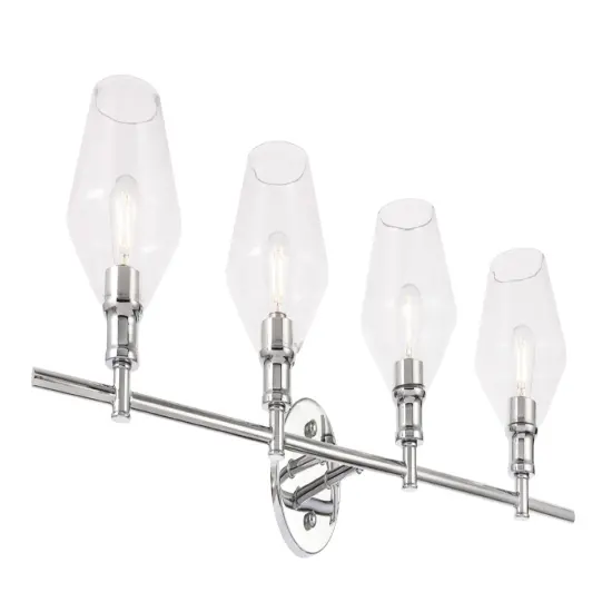 Gene 4 light Chrome and Clear glass Wall sconce {6}