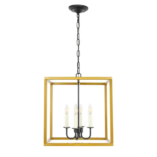 Eclipse 4 light Brass and Black pendant {3}