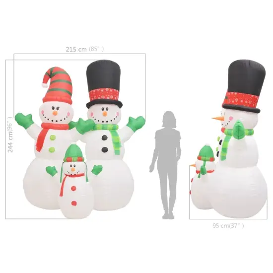 Christmas Inflatable Snowmen Family LED IP44 8 ft {5}