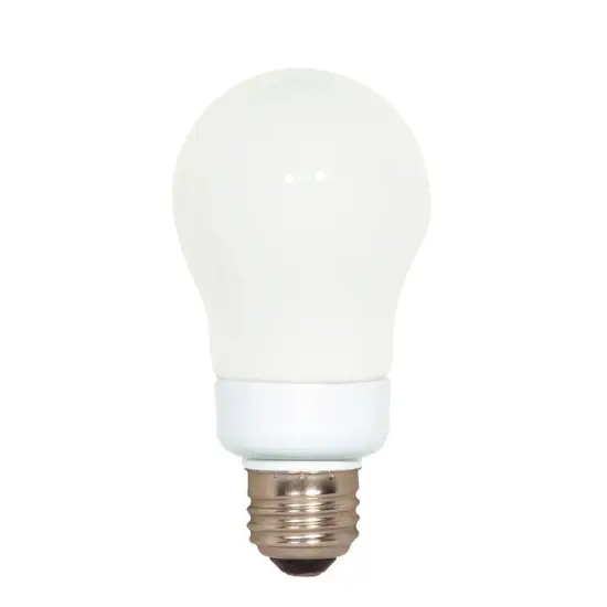 Satco S7282 7W A-Shape Screw-In 4100K fluorescent bulb {1}