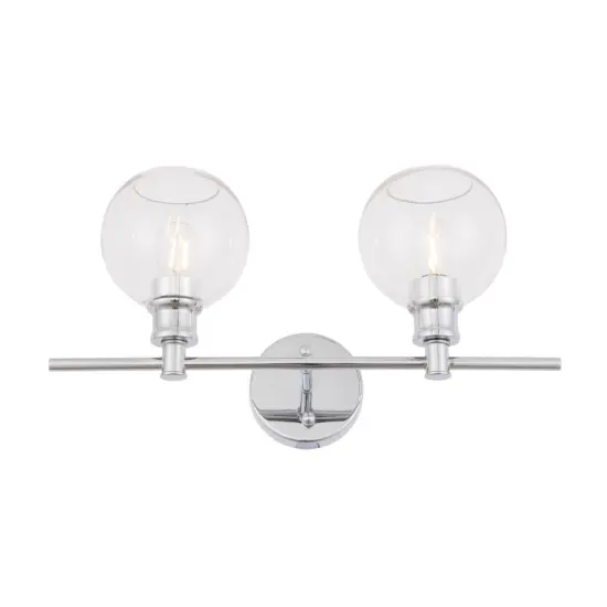 Collier 2 light Chrome and Clear glass Wall sconce {4}