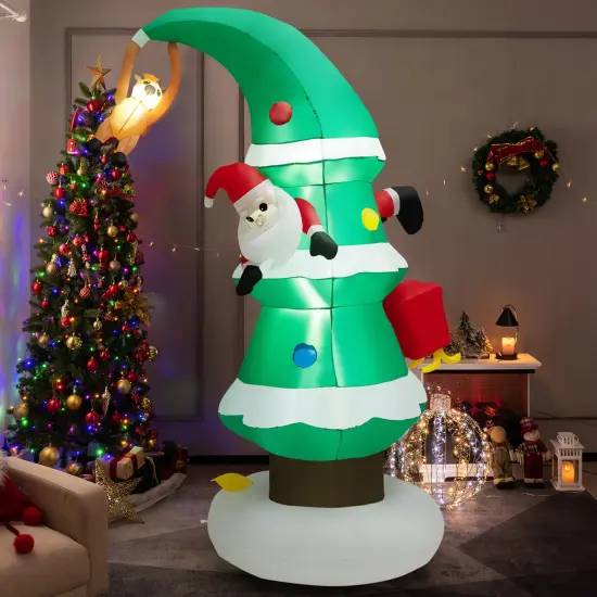 8 Feet Inflatable Christmas Tree with Santa Claus {6}
