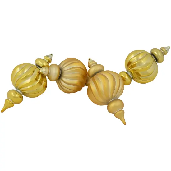 Northlight Commercial Size Shatterproof 2-Finish Finial Christmas Ornaments - Gold -10" - 4ct {5}
