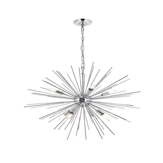 Timber 8 light Chrome Pendant {6}