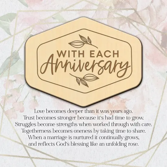Dexsa With Each Anniversary Meadow Wood Plaque 6 inches x 6 inches {3}