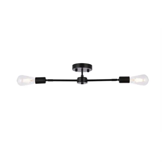 Zane 2 lights black flush mount {3}