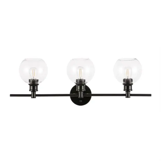 Collier 3 light Black and Clear glass Wall sconce {3}