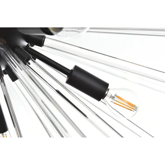 Sienna 42 inch crystal rod pendant in black {6}