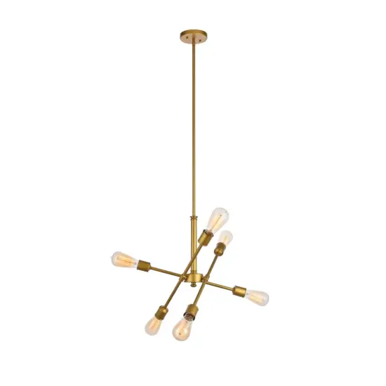 Axel 6 Lights Brass Pendant {4}