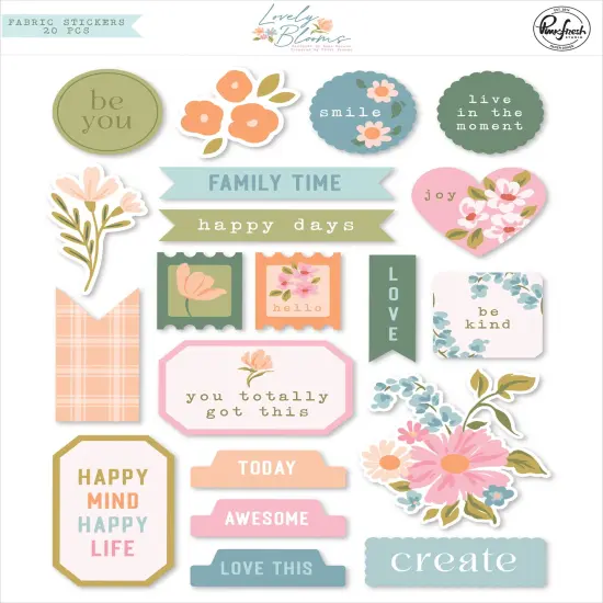 Pinkfresh Fabric Stickers-Lovely Blooms {1}