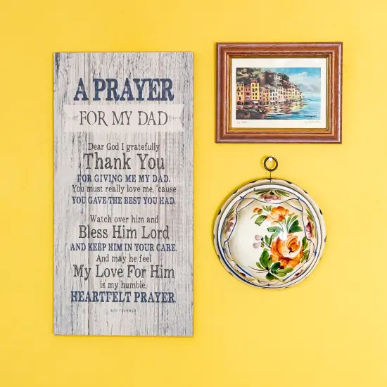 Dexsa Prayer For My Dad Timberland Wood Plaque 6 3/4" x 15 5/8" {2}