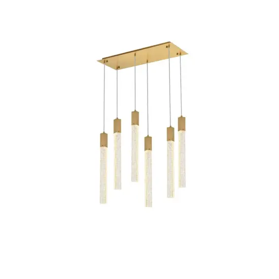 Weston 6 lights pendant in satin gold {1}