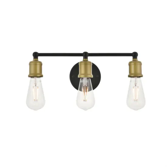 Serif 3 light brass and black Wall Sconce {1}