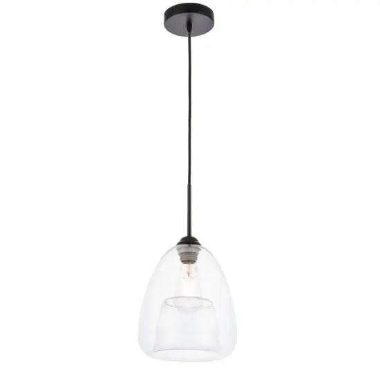 Kason 1 light Black and Clear glass pendant {4}