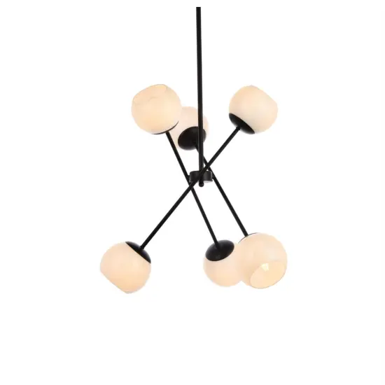 Axl 24 inch pendant in black with white shade {3}