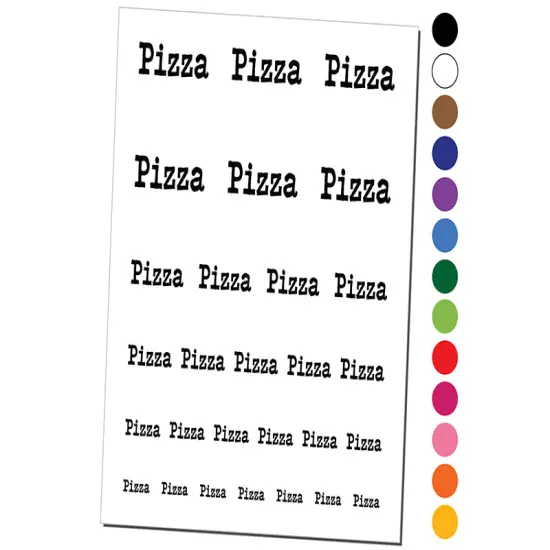 Pizza Fun Text Temporary Tattoo Water Resistant Fake Body Art Set Collection Light Blue {1}