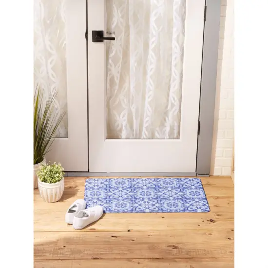 DII Blue Tile Tufted Mat 17.75x29.5 inches {3}