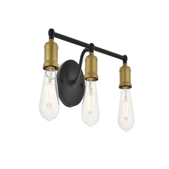 Serif 3 light brass and black Wall Sconce {6}