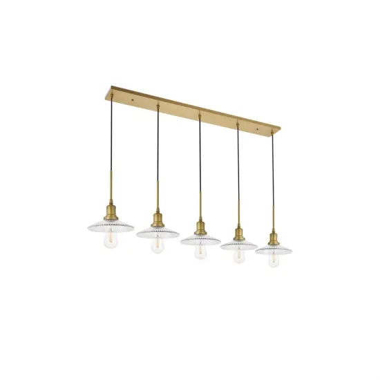 Waltz 5 light brass Pendant {5}