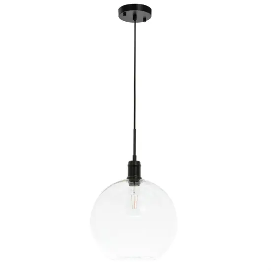 Emett 1 light Black and Clear glass pendant {5}