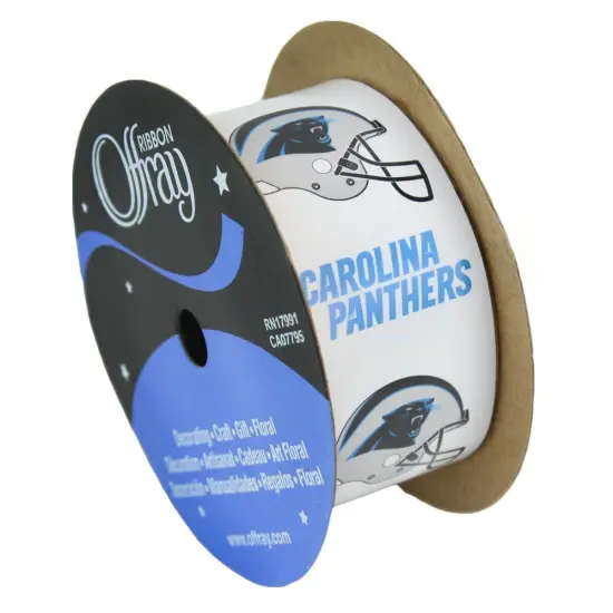 Panthers Printed Ribbon 1-5/16-Inch Width, 12 Foot Spool {1}
