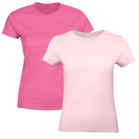 2 Pack: RADYAN&reg; - Women Ringspun Cotton Crewneck T-Shirts White burgundy {6}