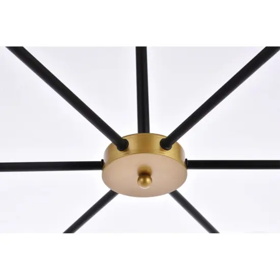 Briggs 36 inch pendant in black and brass with white shade {4}