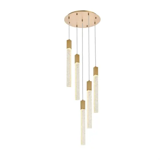 Weston 5 lights pendant in satin gold {1}