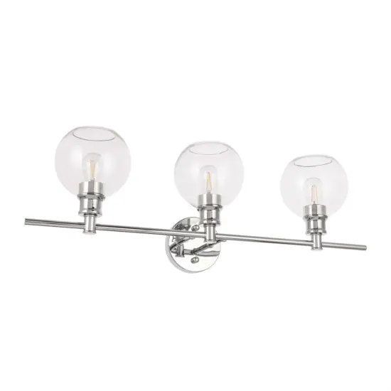 Collier 3 light Chrome and Clear glass Wall sconce {4}