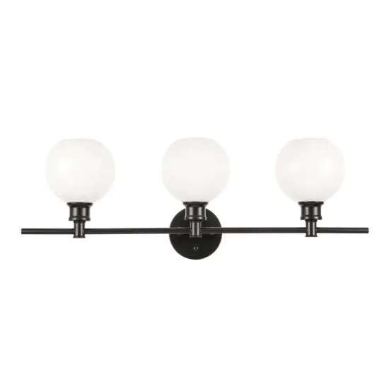 Collier 3 light Black and Frosted white glass Wall sconce {3}