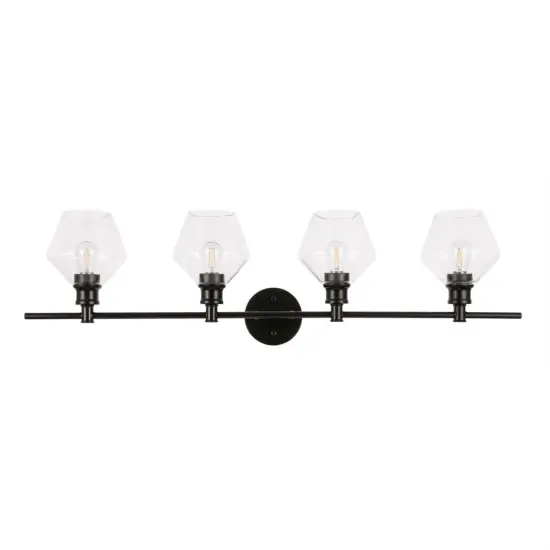 Gene 4 light Black and Clear glass Wall sconce {3}