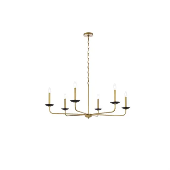 Cohen 42 inch pendant in black and brass {1}
