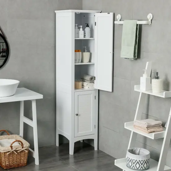 Freestanding Bathroom Storage Cabinet for Kitchen and Living Room White {3}