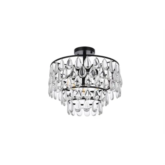 Mila 16 inch flush mount in black {3}