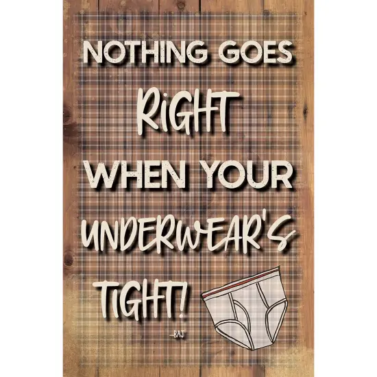 Dexsa Nothing Goes Right Wood Plaque with Easel and Hangar {1}