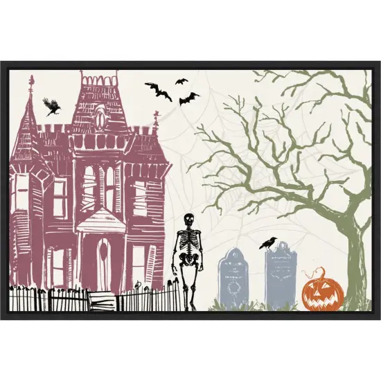 Haunted House I Color by Anne Tavoletti Canvas Art Framed {1}