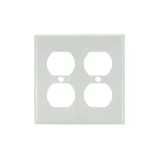 SUNLITE White E212W 2 Gang Duplex Receptacle Plate {1}