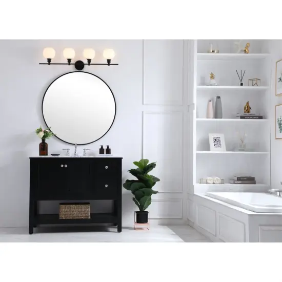 Collier 4 light Black and Frosted white glass Wall sconce {2}